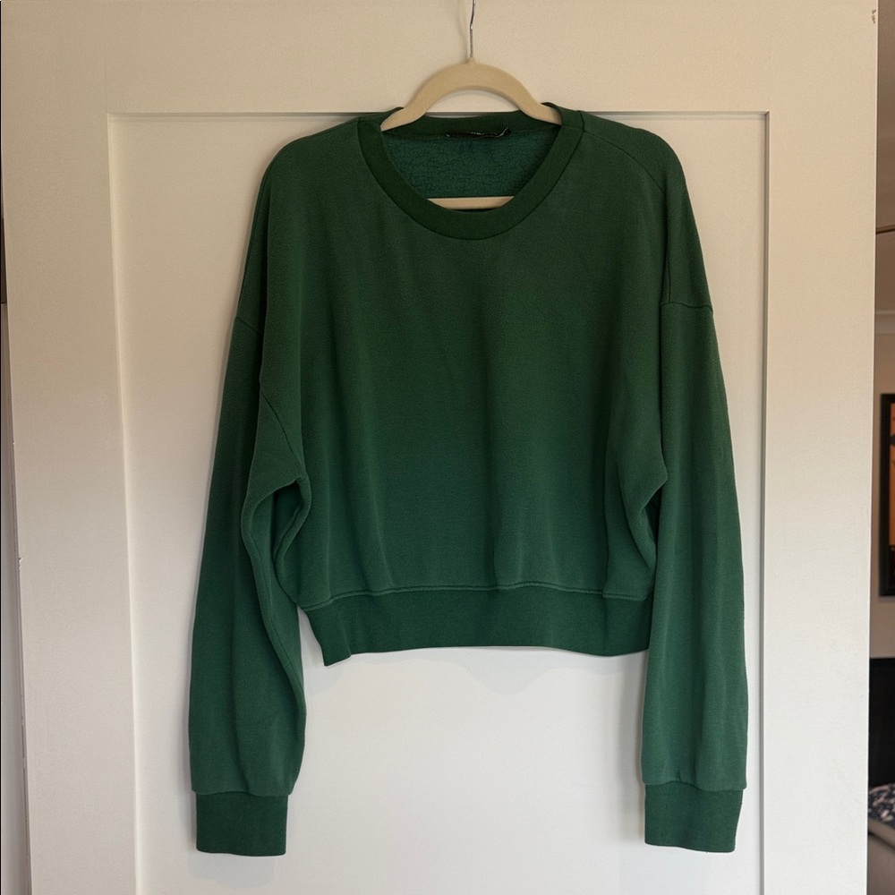 Reformation Forest Green Fleece-Lined sweatshirt